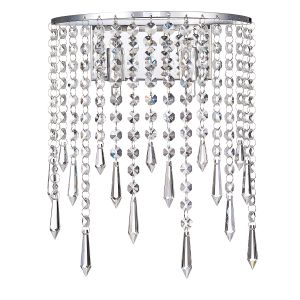 Falun 3 Light G9 Polished Chrome Wall Light With Crystal Dressings