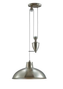 Wellington Pulley System Pendant 1 Light E27 Satin Nickel