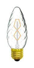 Rustica Candle 45mm/S Twisted E27 Clear 40W