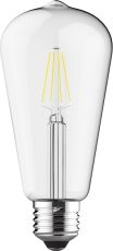 Value Classic LED Rustica Tradition Tip ST64 E27 6.5W Dimmable 4000K Natural White, 710lm, Clear Finish, 3yrs Warranty