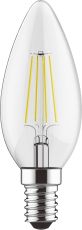 Value Classic LED Candle E14 Dimmable 4W 4000K Natural White, 470lm, Clear Finish, 3yrs Warranty