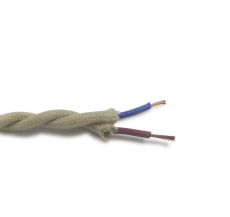 Cavo 1m Ccrain Braided Twisted 2 Core 0.75mm Cable VDE Approved (qty ordered will be supplied as one continuous length)