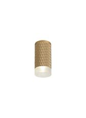 Jovis 6cm 1 Light 11cm Surface Mounted Ceiling GU10, Champagne Gold/Acrylic Ring