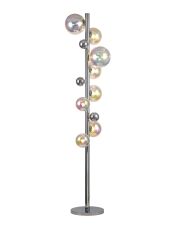 Marlborough Floor Lamp, 8 x G9, Polished Chrome/Italisbonscent/Chrome Glass With Black Marble Base