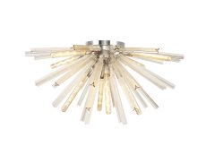 Akon 8 Light E27, Semi Flush Polished Nickel / Champagne Gold Glass