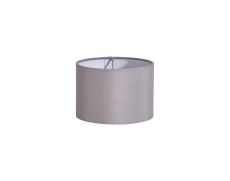 Serena Round Cylinder, 160 x 110mm Faux Silk Fabric Shade, Grey
