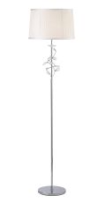 Willow Floor Lamp With White Shade 1 Light E27 Polished Chrome/Crystal