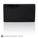 Trendi, Artistic Modern Double Blanking Plate, Gloss Black Finish, BRITISH MADE, (25mm Back Box Required), 5yrs Warranty