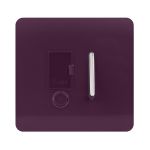 Trendi, Artistic Modern Switch Fused Spur 13A With Flex Outlet Plum Finish, BRITISH MADE, (35mm Back Box Required), 5yrs Warranty