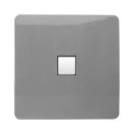 Trendi, Artistic Modern Single PC Ethernet Cat 5 & 6 Data Outlet Light Grey Finish, BRITISH MADE, (35mm Back Box Required), 5yrs Warranty