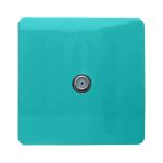 Trendi, Artistic Modern F-Type Satellite 1 Gang Bright Teal Finish, BRITISH MADE, (25mm Back Box Required), 5yrs Warranty