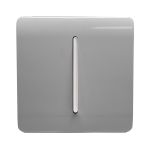 Trendi, Artistic Modern 1 Gang 2 Way 10 Amp Rocker Light Grey Finish, BRITISH MADE, (25mm Back Box Required), 5yrs Warranty