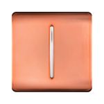 Trendi, Artistic Modern 1 Gang Retractive Home Auto.Switch Copper Finish, BRITISH MADE, (25mm Back Box Required), 5yrs Warranty