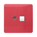 Trendi, Artistic Modern TV Co-Axial & PC Ethernet Strawberry Finish, BRITISH MADE, (35mm Back Box Required), 5yrs Warranty