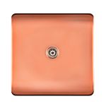 Trendi, Artistic Modern TV Co-Axial 1 Gang Copper Finish, BRITISH MADE, (25mm Back Box Required), 5yrs Warranty
