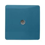 Trendi, Artistic Modern TV Co-Axial 1 Gang Midnight Blue Finish, BRITISH MADE, (25mm Back Box Required), 5yrs Warranty