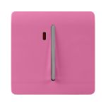 Trendi, Artistic Modern 45 Amp Neon Insert Double Pole Switch Pink Finish, BRITISH MADE, (35mm Back Box Required), 5yrs Warranty