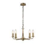 Banyan 5 Light Multi Arm Pendant Without Shade, c/w 1.5m Chain, E14 Antique Brass