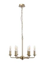 Banyan 6 Light Multi Arm Pendant/Semi Flush Without Shade, c/w 1.5m Chain, E14 Champagne Gold