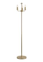 Banyan 3 Light Switched Floor Lamp Without Shade, E14 Champagne Gold