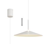 Calice 48cm Rise And Fall Pendant, 16W LED, 3000K, 1200lm, White, 3yrs Warranty