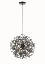 Cassidy Pendant Round Intertwining Aluminium 6 Light G9 Black