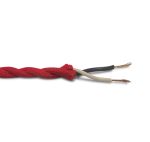 Cavo 1m Red Braided Twisted 2 Core 0.75mm Cable VDE Approved (qty ordered will be supplied as one continuous length)