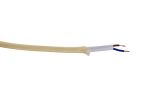 Cavo 1m Beige Braided 2 Core 0.75mm Cable VDE Approved (qty ordered will be supplied as one continuous length)