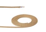 Cavo 1m Jute Brown Braided 2 Core 0.75mm Cable VDE Approved (qty ordered will be supplied as one continuous length)