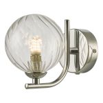 Cradle 1 Light G9 Polished Chrome Wall Light C/W Clear Twisted Style Closed Glass Shade