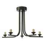 Cradle 5 Light G9 Matt Black Semi Flush Ceiling Light (Frame Only)