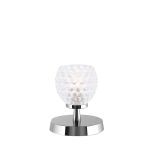 Esben 1 Light Touch Table Lamp Polished Chrome C/W Clear Dimpled Open Style Glass Shade