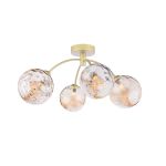 Izzy 4 Light G9 Matt Gold Semi Flush Ceiling Light C/W Champagne Dimpled Glass Shades