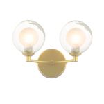 Izzy 2 Light G9 Matt Gold Wall Light C/W Clear & Opal Glass Shade