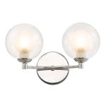 Izzy 2 Light G9 Polished Chrome Wall Light C/W Clear & Opal Glass Shade