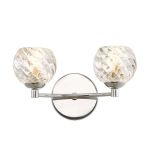 Izzy 2 Light G9 Polished Chrome Wall Light C/W Clear Twisted Style Open Glass Shade
