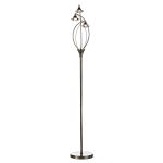 Luther 3 Light G9 Antiqe Brass Floor Lamp With Iinline Foot Switch C/W Faceted Crystal Glass Shades