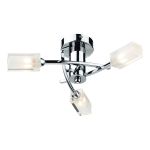Morgan 3 Light G9 Polished Chrome Semi Flush Fitting With Clear Glass Shades With Frosted Inner Detail