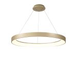 Niseko II Ring Pendant 90cm 66W LED, 2700K-5000K Tuneable, 5440lm, Remote Control, Gold, 3yrs Warranty