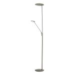 Oundle 2 Light LED Integrated Mother And Child Floor Lamp (Adjustable Reading Light) Satin Nickel