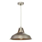 Owain 1 Light E27 Pewter Adjustable Pendant With Pewter Inner