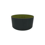 Sigma Round Cylinder, 400 x 180mm Dual Faux Silk Fabric Shade, Midnight Black/Green Olive