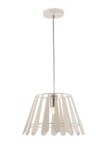 Somerset Pendant 1 Light E27 White/Polished Chrome