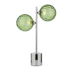 Spiral 2 Light G9 Polished Chrome Table Lamp C/W Inline Switch C/W Green Dimpled Glass Shades