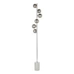 Spiral 6 Light G9 Polished Chrome Floor Lamp With Inline Foot Switch C/W Smoked Glass Shades