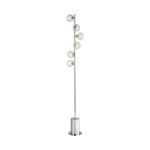 Spiral 6 Light G9 Polished Chrome Floor Lamp With Inline Foot Switch C/W Clear Glass Shades & Inner Wire Detail