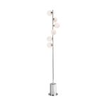 Spiral 6 Light G9 Polished Chrome Floor Lamp With Inline Foot Switch C/W White Confetti Glass Shades