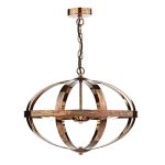 Symbol 3 Light E14 Petrol Copper Adjustable Slightly Flattened Circle Pendant