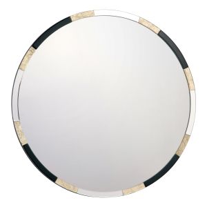 Gadany Round Gold Leaf And Black Glass Mirror 80CM