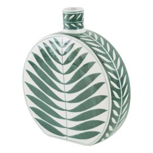 Ozanka Ceramic Green & White Vase